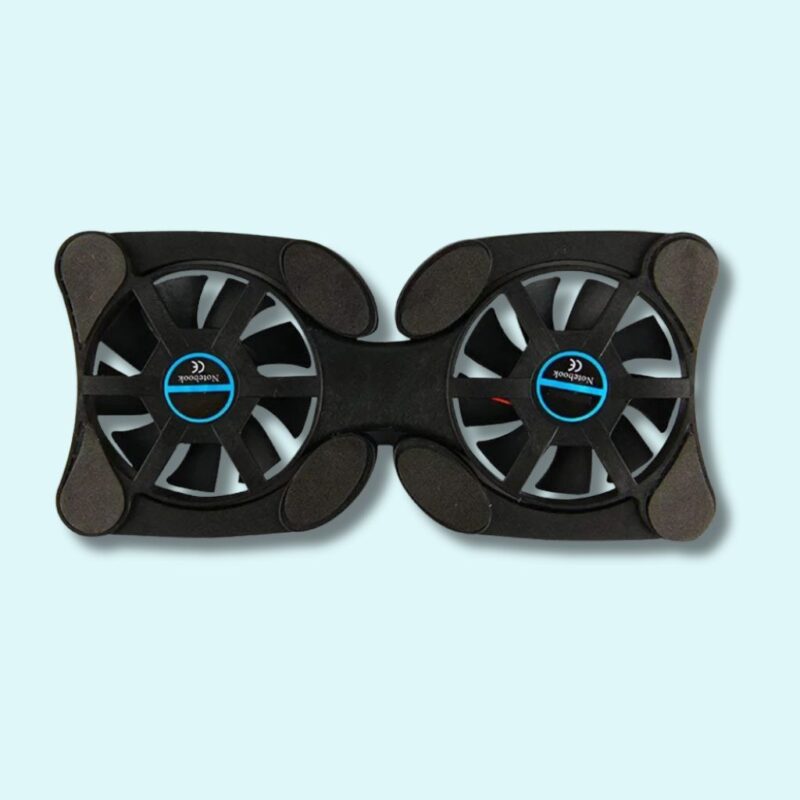 Coussinets de refroidissement pliables pour PC portable USB avec double ventilateurs – Refroidisseur pour ordinateurs de 7 à 15 pouces