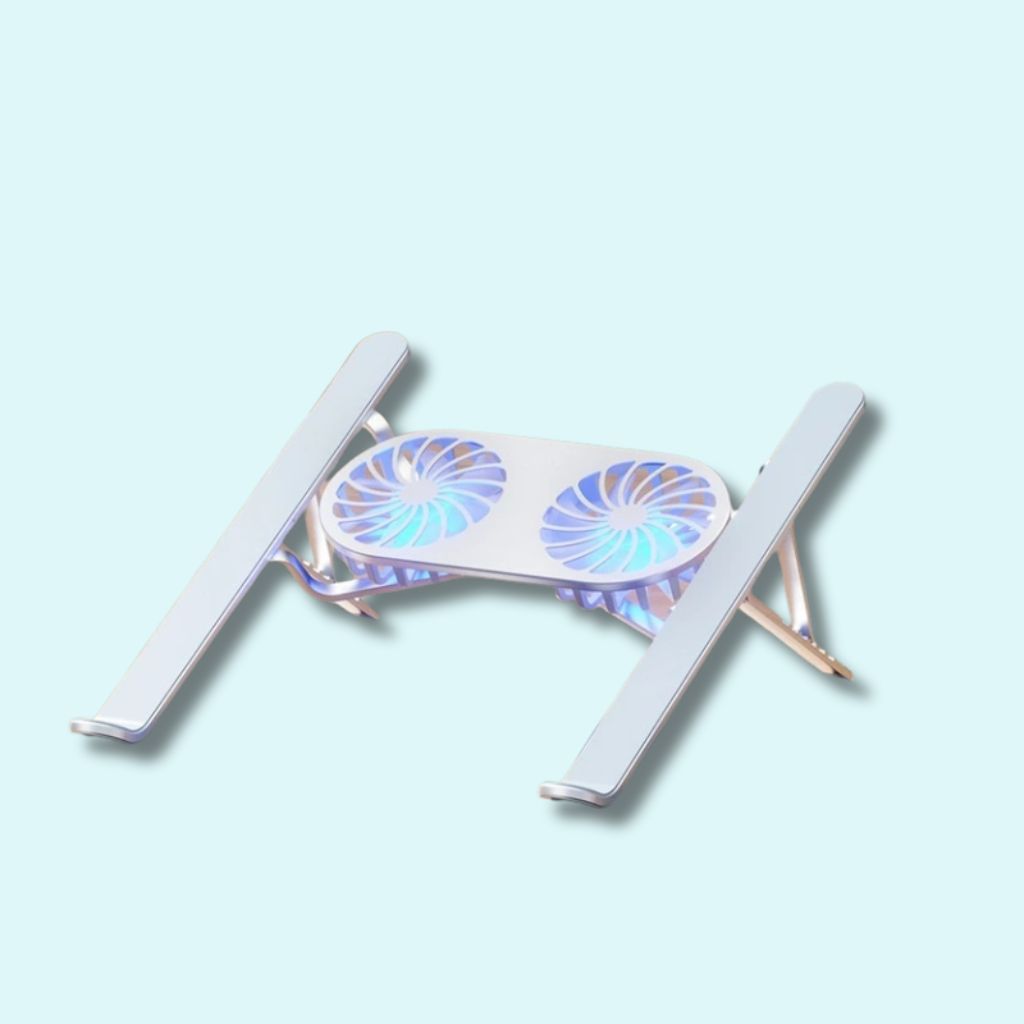 Support de base de refroidissement réglable pour PC portable, double ventilateur pliable – Tapis de refroidissement pour MacBook et tablettes Support de base de refroidissement réglable pour PC portable, double ventilateur pliable – Tapis de refroidissement pour MacBook et tablettes – Image 2