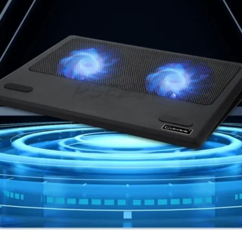Refroidisseur pour PC gamer en maille métallique avec doubles ventilateurs – Refroidissement par air, interface 2 USB et dispositif silencieux – Image 3