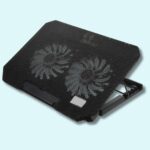 Refroidisseur pour PC portable avec ventilateur, support en plastique noir pour jeux – Réduction de chaleur efficace, léger et portable