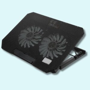 Refroidisseur pour PC portable avec ventilateur, support en plastique noir pour jeux – Réduction de chaleur efficace, léger et portable