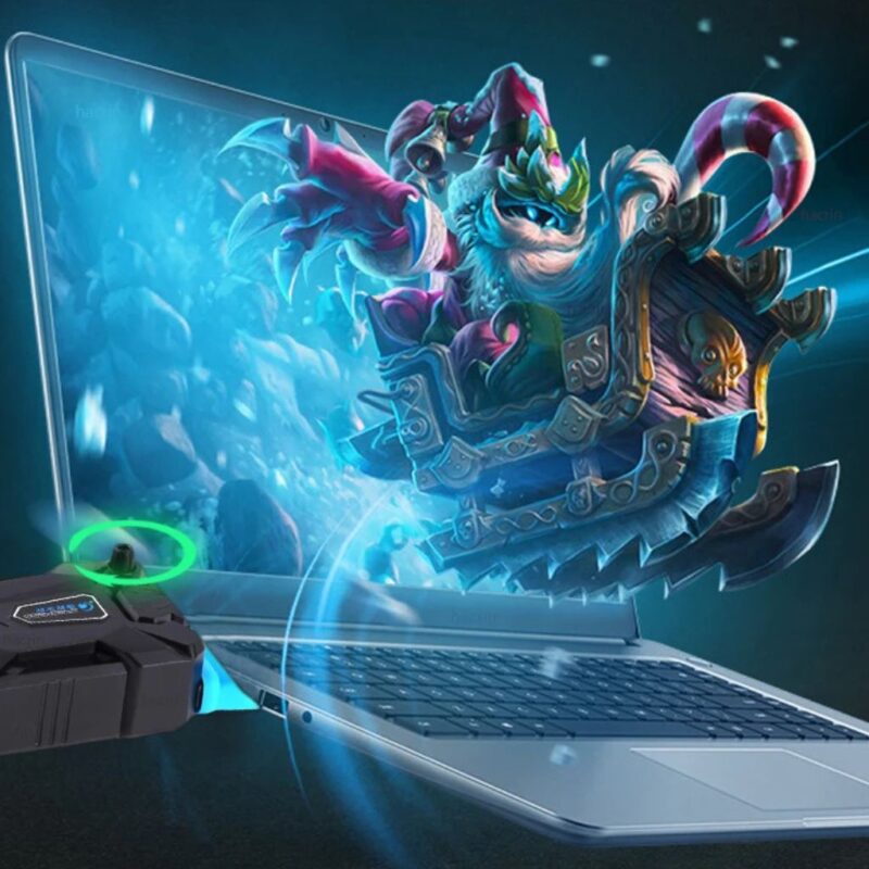 Refroidisseur pour PC portable avec ventilateur externe, compatible avec 13.3, 15, 15.6 et 17 pouces – Radiateur de refroidissement à air pour ordinateurs portables de jeu, sous vide et portable – Image 2