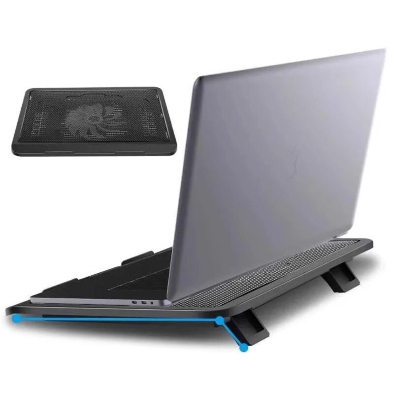 Base de refroidissement universelle pour PC portable, ventilateur silencieux à fort débit pour tablettes – Compatible avec ordinateurs de 14 à 17 pouces – Image 4