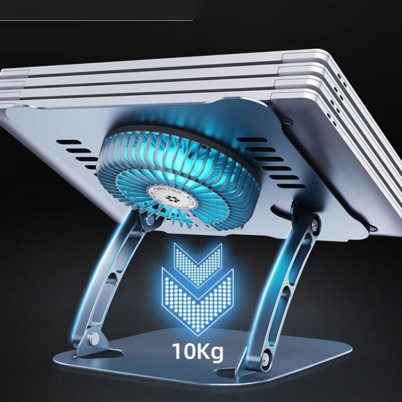 Refroidisseur pour PC gamer en alliage d'aluminium avec ventilateur – Compatible avec ordinateurs portables de 11 à 16,2 pouces – Image 2