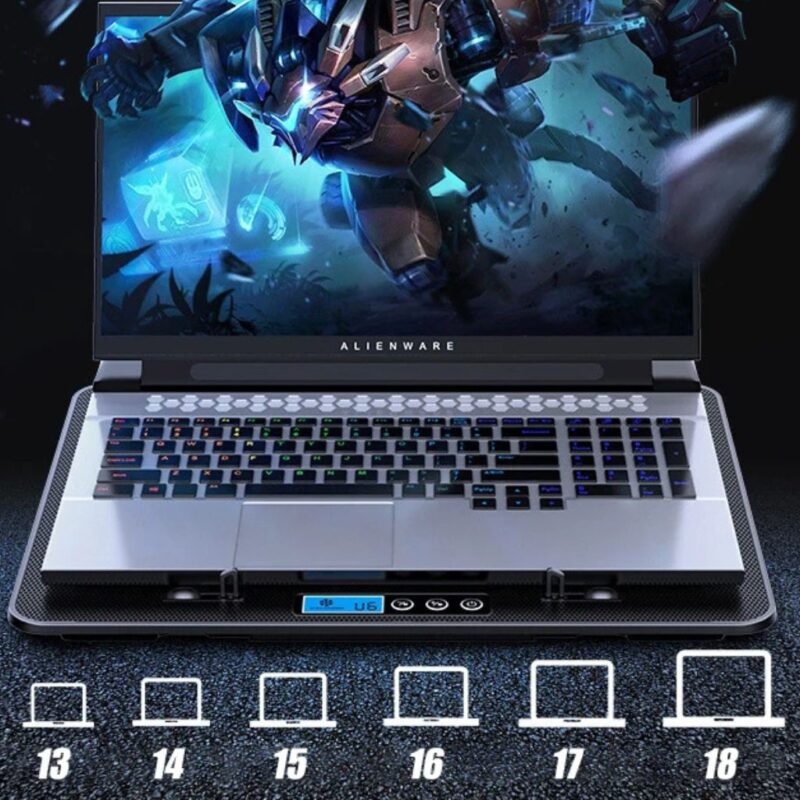 Refroidisseur pour PC Portable Gaming 12-16" - Double Ventilateurs USB Silencieux - Vitesse Réglable – Image 5