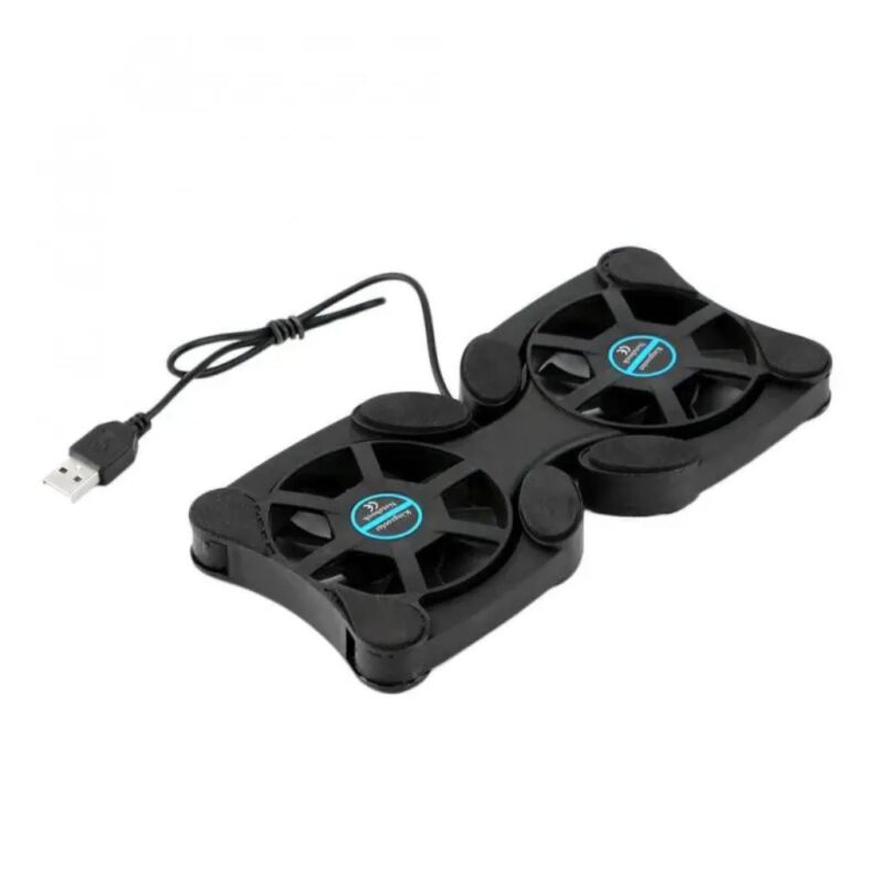 Refroidisseur pour PC portable pliable avec double ventilateur USB – Support de refroidissement pour ordinateurs portables de 7 à 15 pouces