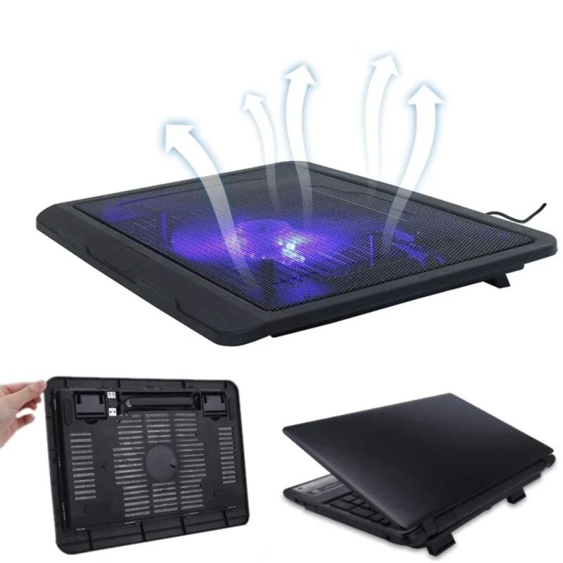 Refroidisseur universel pour PC portable avec support et ventilateur, extraction d'air, port USB – Compatible avec ordinateurs portables de 14 pouces – Image 3